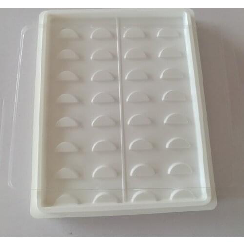 50pcs 16 Pairs Packing Box for Eyelash Blank Eyelashes Plastic Package White Lid Tray Eyelashes DIY Soft Packing Box