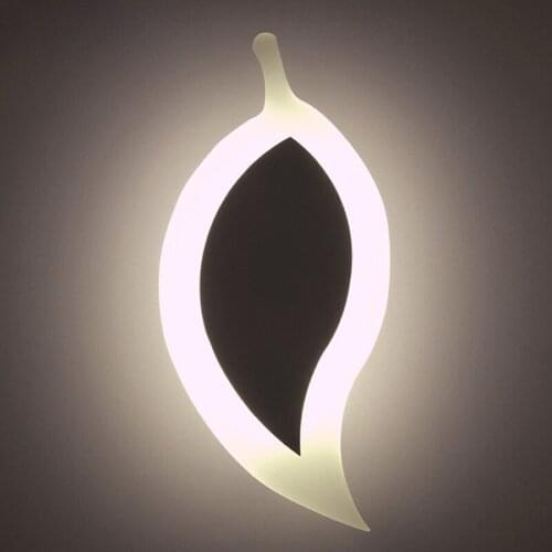 Leaf Shape 8W Modern Led Wall Lights Lamp For Living Room Hallway Bedroom Minimalist Acrylic+Hardware wall lamp fixtures