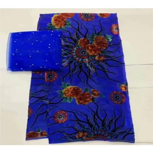 5 +2Yards High Quality Embroidered Printed Velvet Fabric For Ladies To Wear Soft And Comfortable Velvet Silk Fabric! LXFN11262