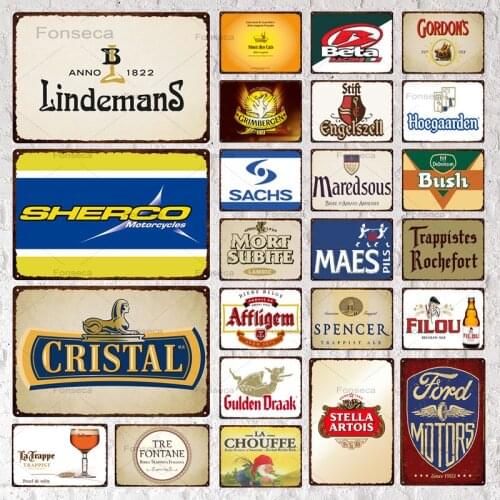 Vintage Beer Brand Metal Sign Decorative Plaque Home Decoration Wall Art Iron Painting Pub Bar Club Decoration Tin Sign