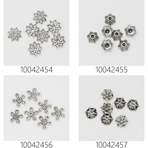 Lots of 100pcs vintage beads cap,filigree beads cap,flower spacer metal beads,antique silver-100424-2