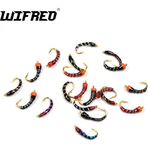 Wifreo 8PCS #16 Golden Hook Nymph Flies Bead Head Buzzers Fly Fishing Flies