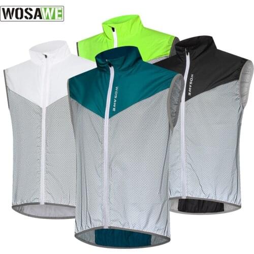 Wosawe Men Women Cycling Reflective Vest Outdoor Running Bicycle Breathable Sleeveless Vest Night Running Safety Vest Waistcoat