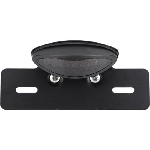 Motorcycle LED Rear Brake Tail Light Stop License Plate Lights For Cafe Racer LED Taillight License Plate Light Black