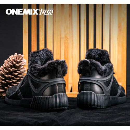 ONEMIX Ankle Boots For Women Low Heel Keep Warm Casual Running Shoes Light Breathable Outdoor Walking Jogging Trekking Sneakers