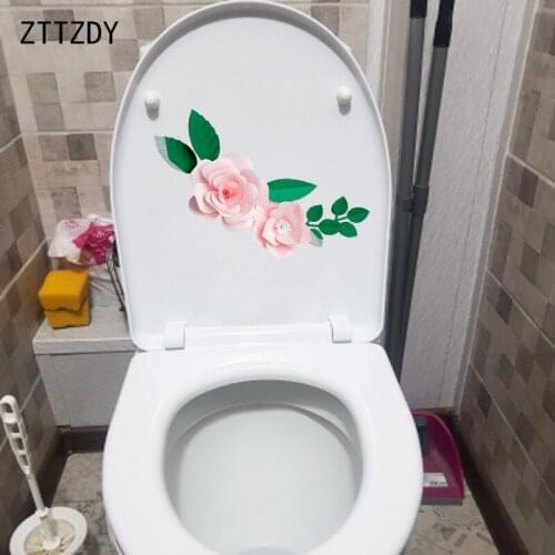ZTTZDY 23.5*10.7CM Beautiful Cartoon Cut Flower Living Room Wall Sticker Creative Toilet Decal T2-0354