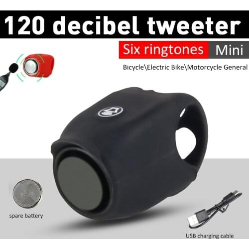 Bike Bell Electric Bike Doorbell 120 Db Alarm Ring Safety Bell Silicone Rechargeable Bicycle Horn MTB Bike Accessories Parts