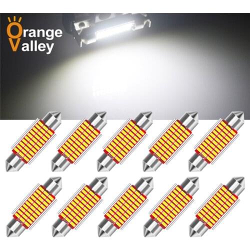 10Pcs New Festoon LED Bulbs 31mm 36mm 39mm 41mm C5W C10W Super Bright Car Dome Light Auto Interior Reading Lamps