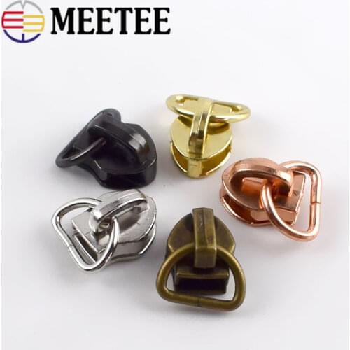 100pcs D Ring 5# Zipper Sliders for Nylon Zippers Bag Clothes Zips Head Metal Zip Repair Kits DIY Bag Sewing Accessories