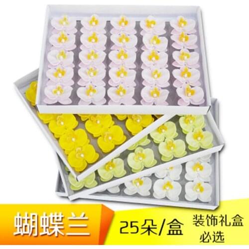 25PCS Phalaenopsis Soap Flower Artificial Flower Butterfly Orchid Fake Flowers Bouquet Making Florist Supplies Decoration