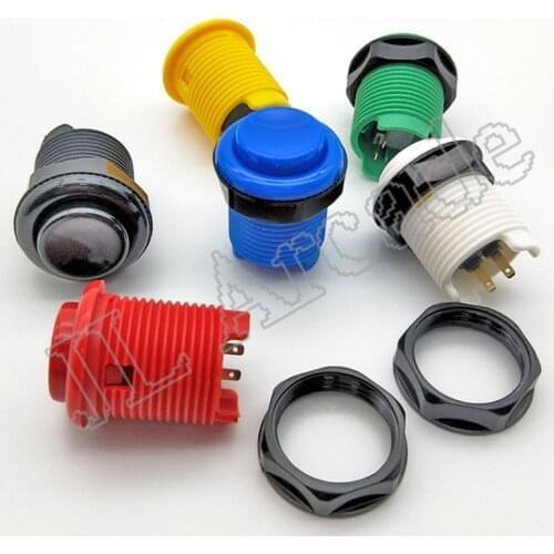 50Pcs American Style Shorter Concave Button Arcade Buttons 28mm Mounting Hole American Happ Push Button Rettro Game Machine Part