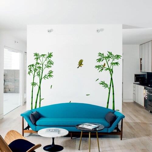 Home Decoration Accessories Wallpapers Wall Stickers 2 Pieces Removable Stickers Bamboo Murals Waterproof