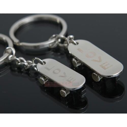 Free ship!1lot=30pair!Skateboard lovers keychain / cartoon metal keychain / Creative Wedding gifts/Binding Combs & Spines