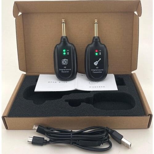 Guitar Wireless System Transmitter Receiver Built-in Rechargeable wireless guitar transmitter for Electric Guitar Bass
