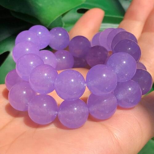 Natural Stone Purple Chalcedony Jades Beads Loose Spacer Beads For Jewelry Making DIY Bracelet Necklace 4/6/8/10/12mm wholesale
