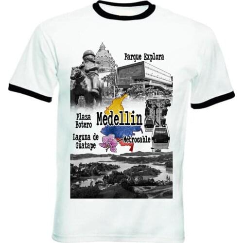Colombia Medellin - New Black Ringer Cotton New Brand Clothing O Neck Short Sleeves Boy Men Funny Sayings T Shirts
