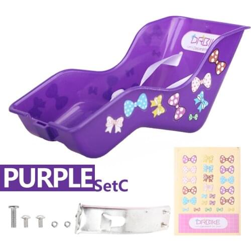 Child Bicycle Accessories Doll Seat Toy Basket Muppet Back Seat Doll Seat for Kid Bike with Decorate Yourself Stickers