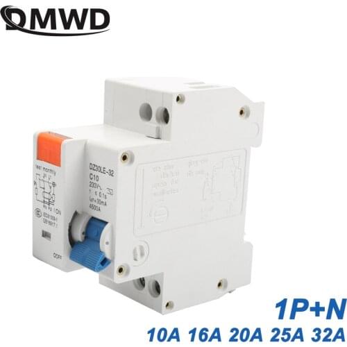 DPNL DZ30LE-32 1P+N 10A 16A 20A 25A 32A 230V 50/60HZ Residual Current Circuit Breaker With Over Current Leakage Protection RCBO