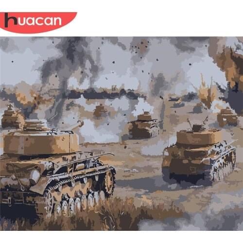 HUACAN Paint By Number War Hand Painted Painting Art Drawing On Canvas Gift DIY Pictures By Numbers Scenery Kits Home Decor