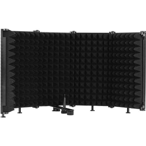 Microphone Isolation Shield Portable Tabletop Sound Absorbing Foam Reflection Filter Mic Soundproof Shield for Audio Recording