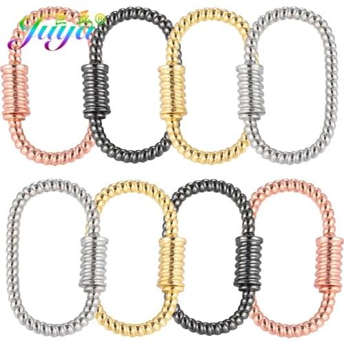 Juya DIY Decoration Carabiner Fastener Spring Lobster Screw Locket Clasps Accessories For Keychain Necklace Making