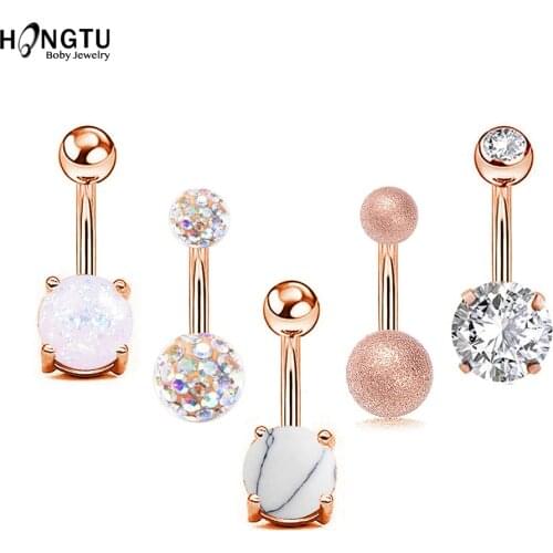 1PC/5PCS Sexy Navel Button Rings for Women Surgical Steel Rhinestone CZ Belly Navel Piercing Ring Body Jewelry Pendientes 14G