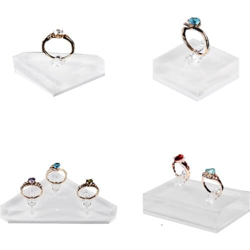 Acrylic Ring Display Jewellery Stand For Rings Jewelry Exhibitor Case Couple Ring Holders Jewellery Pandora Ring Organizer Tray