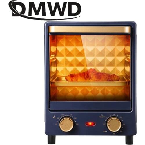 DMWD MINI toaster electric oven multifunction timer making biscuits bread cake pizza Cookies baking machine 12L liter 800W EU US