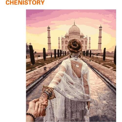 CHENISTORY Frameless Romantic DIY Painting By Numbers Picture Modern Wall Art Hand Painted Oil Painting For Wedding Decoration