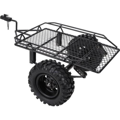 Set Of Metal Bucket Trailer For TRX4 D90 SCX10 CC01 1/10 RC Car Metal RC Accessories Traction Buckle Bucket Trailer