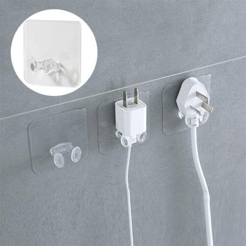 5pcs Wall Storage Hook Punch-free Power Plug Socket Holder Kitchen Stealth Hook Wall Adhesive Hanger Hooks Wholesale Price