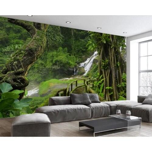 Beibehang Custom wallpaper fresh big tree waterfall nature wallpaper living room bedroom tv background walls murals 3d wallpaper