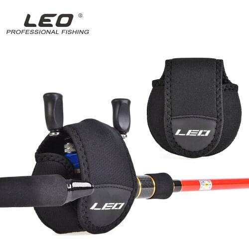 LEO New Portable Fishing Reel Bag Accessories Protective Outdoor Velcro Case Cover Pouch SBR Fishing Bag Fish Wheel Storage Bags