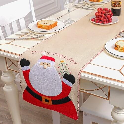 Christmas Table Runner Santa Claus Snowman Table Cloth Table Runner Christmas Tree Exquisite Home Decoration 178x35cm