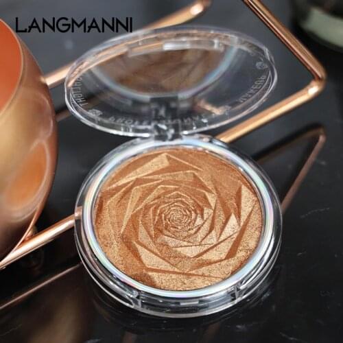 Rose High Gloss Diamond Baking Powder Repairing Translucent Complexion Monochrome High Disc Highlight Cosmetic TSLM1