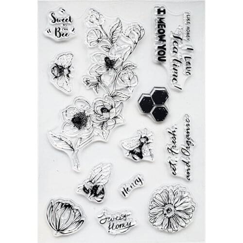 KLJUYP Bee Clear Stamps Scrapbook Paper Craft Clear stamp scrapbooking06037