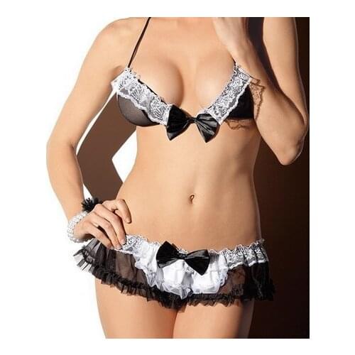 Sexy Hot Lingerie Erotic Anime Cosplay Costumes French Apron Maid Servant Babydoll Mini Dress Uniform Fetish Lingerie Wear