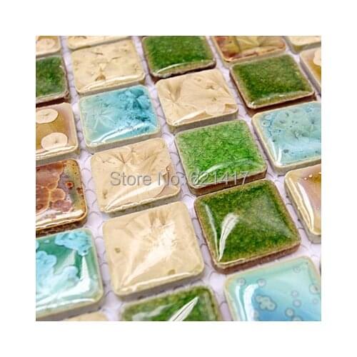 Fresh light green blue porcelain mosaic kitchen backsplashl tile HMCM1009N bathroom porcelain floor tiles ceramic mosaic tiles