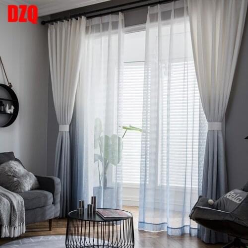 5 Color Gradient Thermal Insulation Cloth Curtains for Living Room Kitchen Window Treatments Curtain for Bedroom Tulle Drapes