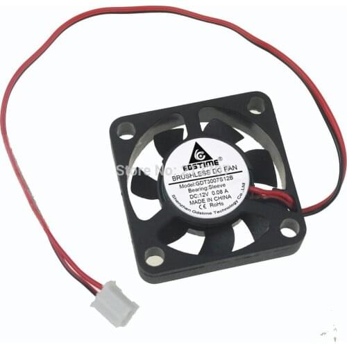 5pcs/lot Gdstime 12V 2Pin 3007 30x30x7mm 30mm Brushless DC Motor Cooling Fan