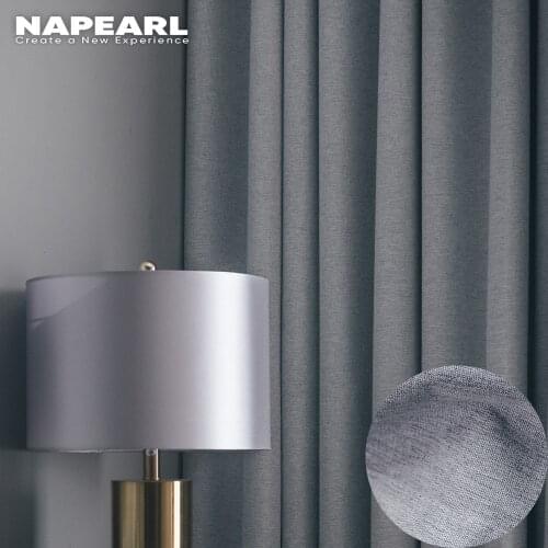 NAPEARL 100% Blackout Dark Blue Grey Curtains For The Living Room Hotel Project Full Shading Window Curtain Length 250cm