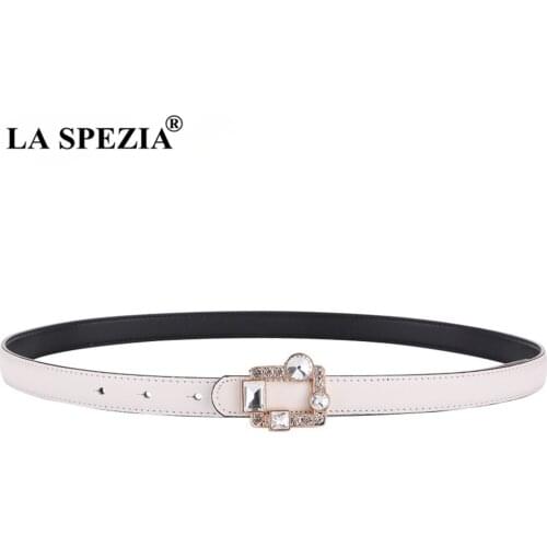 Genuine Leather Women Belt First Layer Cowskin Ladies Waist Belt Rhinestone Pin Buckle Vintage Army Green Pants Belt