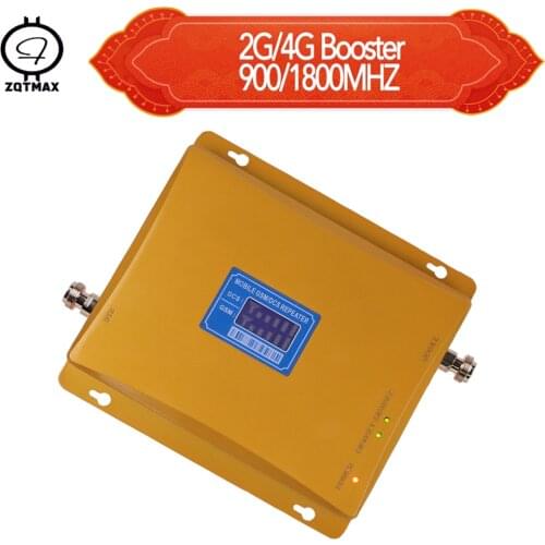ZQTMAX 900 1800 dual band gsm signal booster 2g 4g lte Cellular signal amplifier 65dbi GSM DCS Repeater