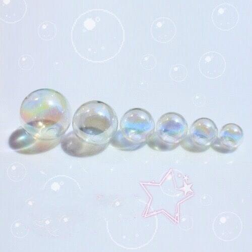 1pcs10/12/14/16/18/20/25/30/40mm Rainbow AB hollow glass ball with one hole round bubble vial glass globe orbs jewelry DIY beads