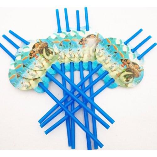 10pcs/set Moana Cartoon Theme Party supplies For Kid Happy Birthday Decoration Festival Christmas Drink straw Favor baby shower