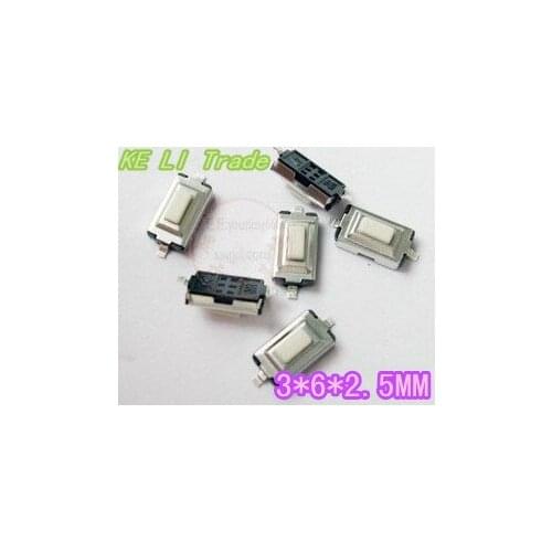 100pcs Tact Switch Tactile Switches connectors Pushbutton SPST-NO Electronic 3*6*2.5mm