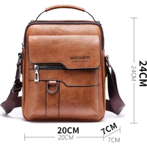 2021 PU Leather Retro Messenger Bag Men Shoulder Bags Zippers Large Capacity Handbags Men Shoulder Bags Chest Waist Pack