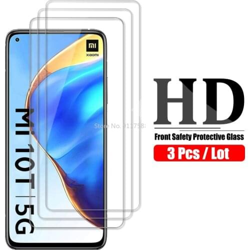 3 Pcs Protective Glass For Xiaomi Mi 10T Lite 9T Pro Tempered Glass On Xiaomei Xiomi 10TPro 10TLite Screen Protector Front Film