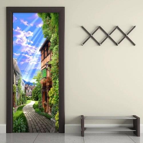 3D Wall Murals European Street Landscape Photo Wallpaper Living Room Cafe Door Sticker Eco-friendly Vinyl Wall Papers For Walls