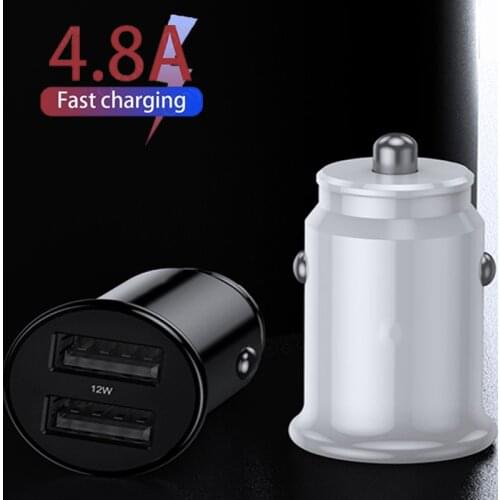 Car Charger Dual QC 3.0 USB fast Charge All Metal For iPhone Samsung S8 S9 S10 Xiaomi Huawei Mini Mobile Phone Adapter
